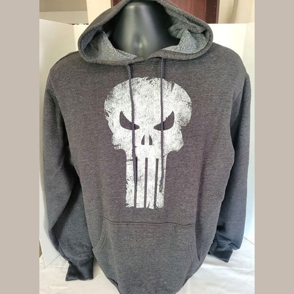Marvel The Punisher Distressed Skull Pullover Hoodie M